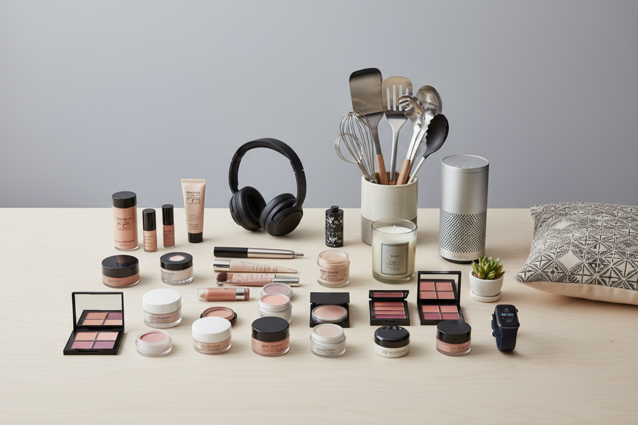 Misto di prodotti che va dal beauty all’elettronica al casalingo ecc…